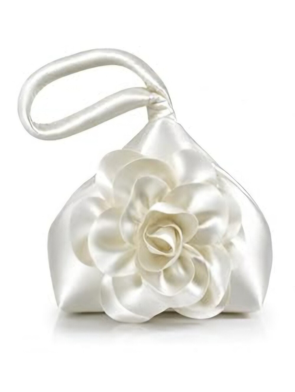 White Satin Mini Flower Bag